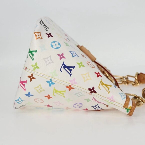 LOUIS VUITTON Monogram Multicolor Annie MM Tote Bag White M40307 LV Auth 120602V - Picture 4 of 16